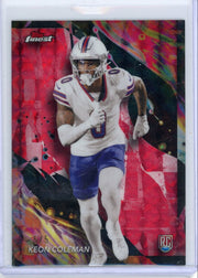 Keon Coleman 2024 Topps Finest red geometric ref. rookie card #'d 5/5