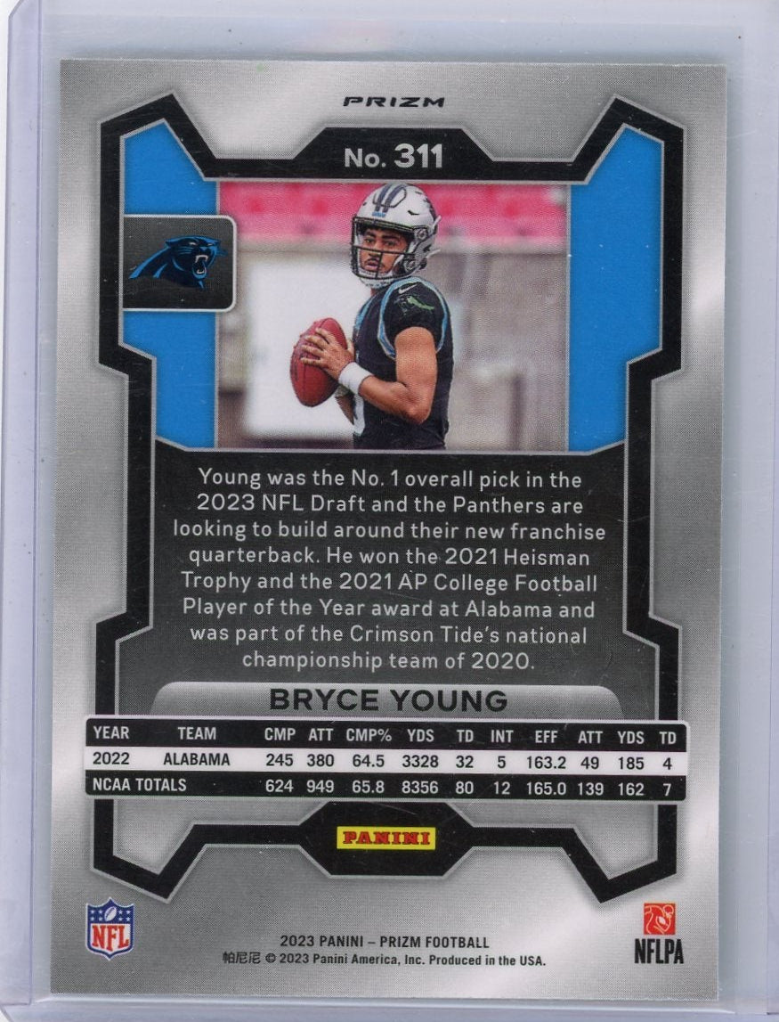 Bryce Young 2023 Panini Prizm Green Pulsar prizm rookie card