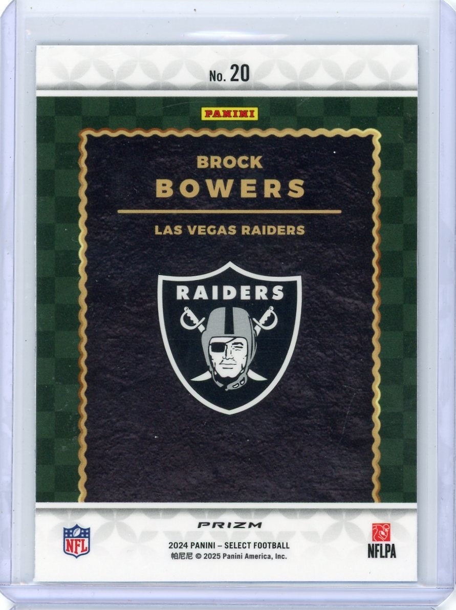 Brock Bowers 2024 Panini Select Score Throwback silver prizm rookie card