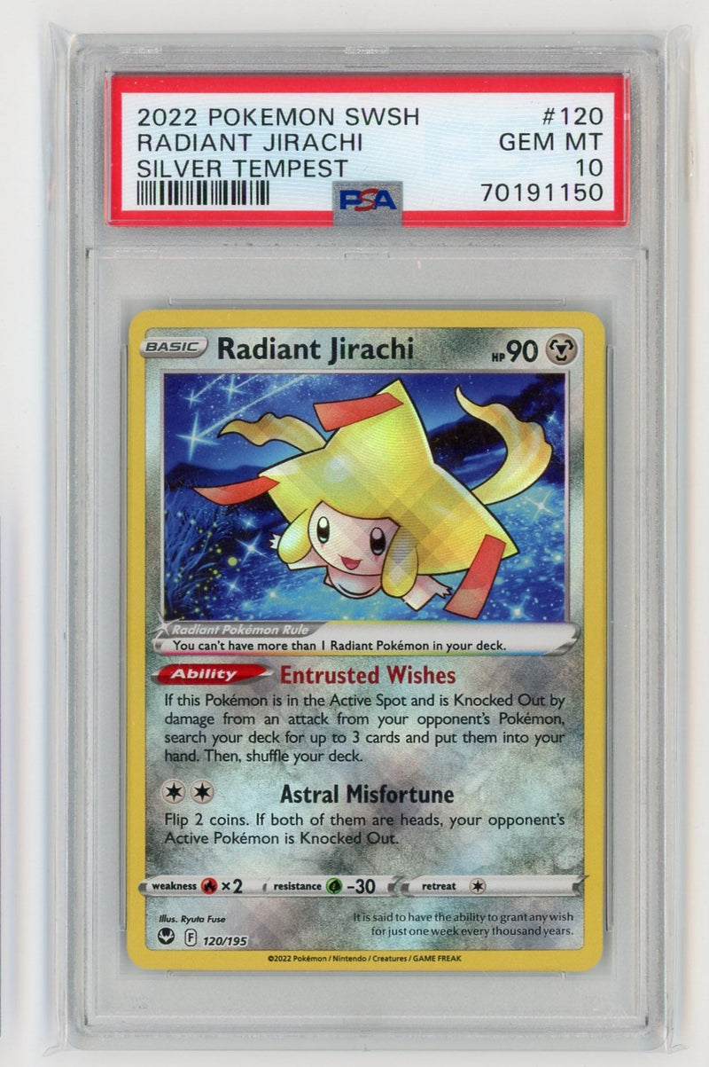 Radiant Jirachi 2022 Pokemon Silver Tempest rare holo 120/195 PSA 10