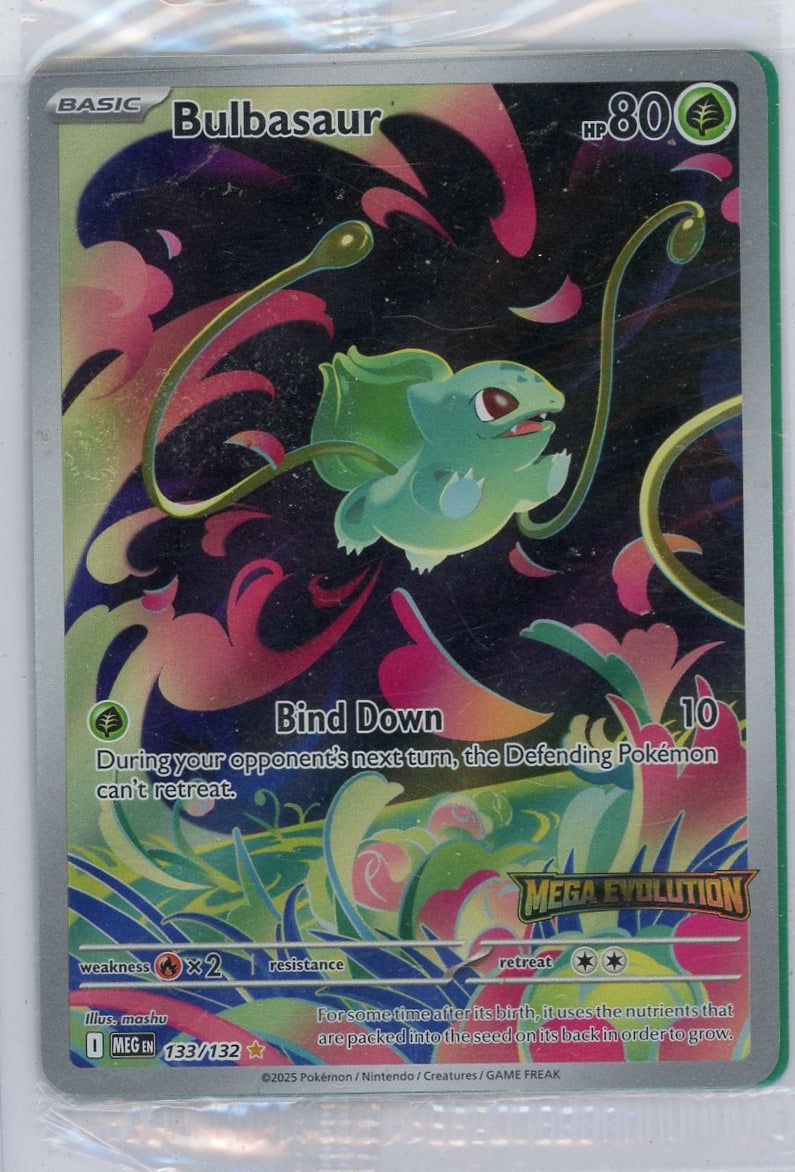 Bulbasaur Pokémon Mega Evolution Stamped Illustration Rare #133/132 (Sealed)