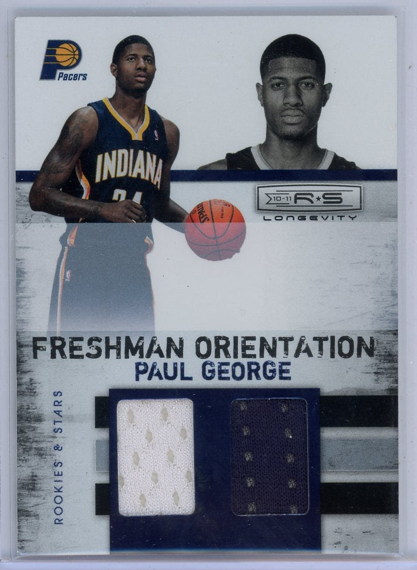 Paul George 2010 Rookies and Stars Freshman Orientation Dual Patch #'d 061/299