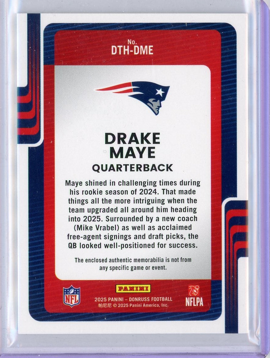 Drake Maye 2025 Panini Donruss Threads Relic
