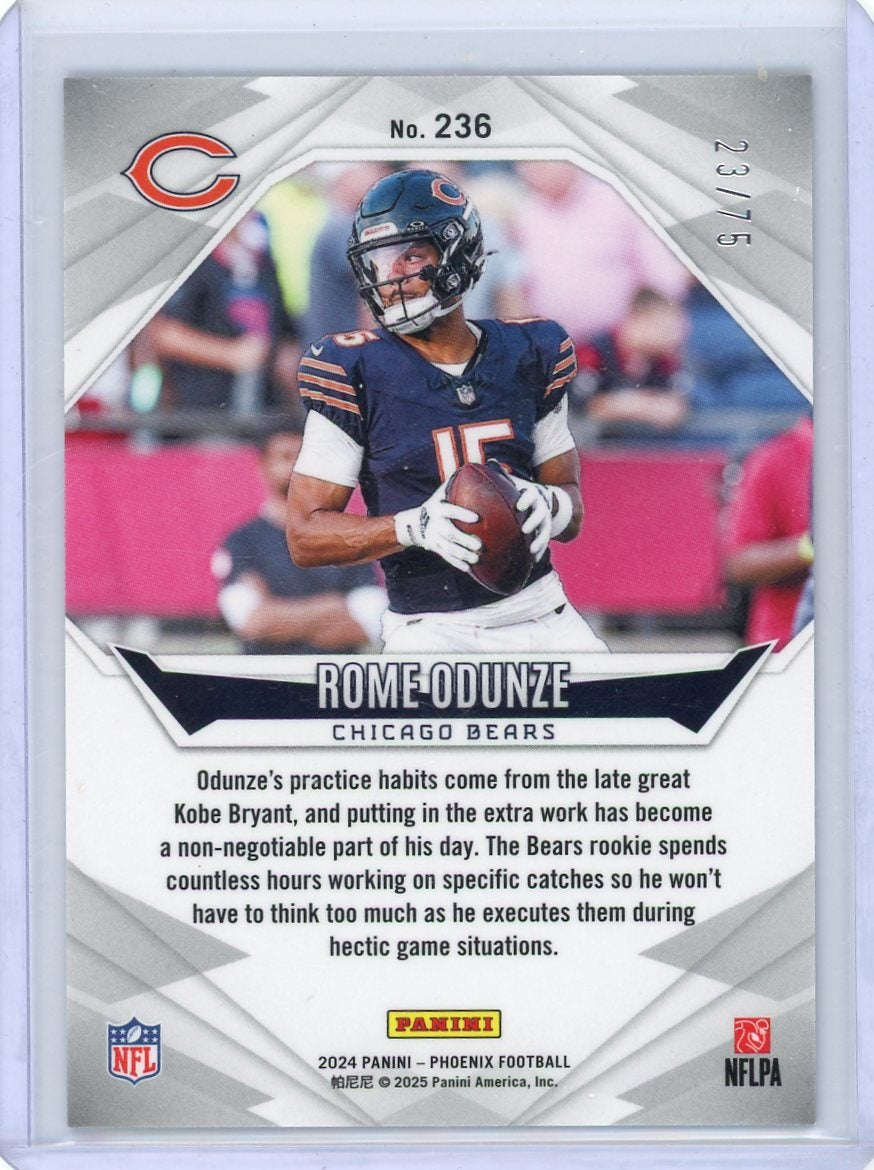 Rome Odunze 2024 Panini Phoenix Bronze #'d 23/75 RC