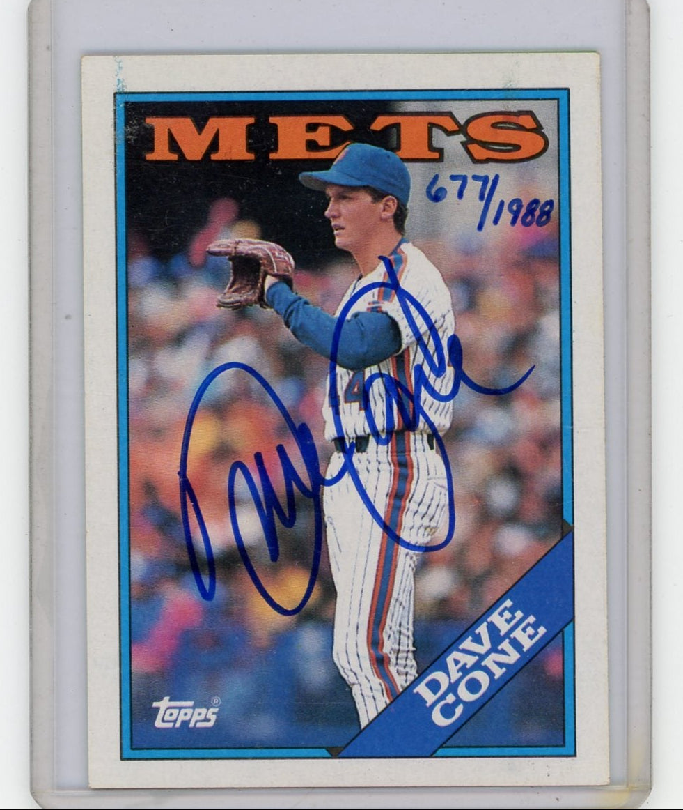 David Cone 1988 Topps IP Auto #'d 677/1988