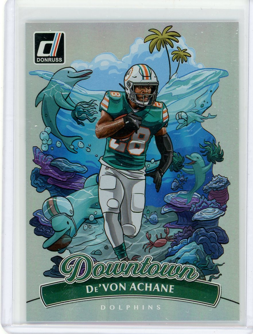 De'Von Achane 2025 Panini Donruss Football Downtown SSP