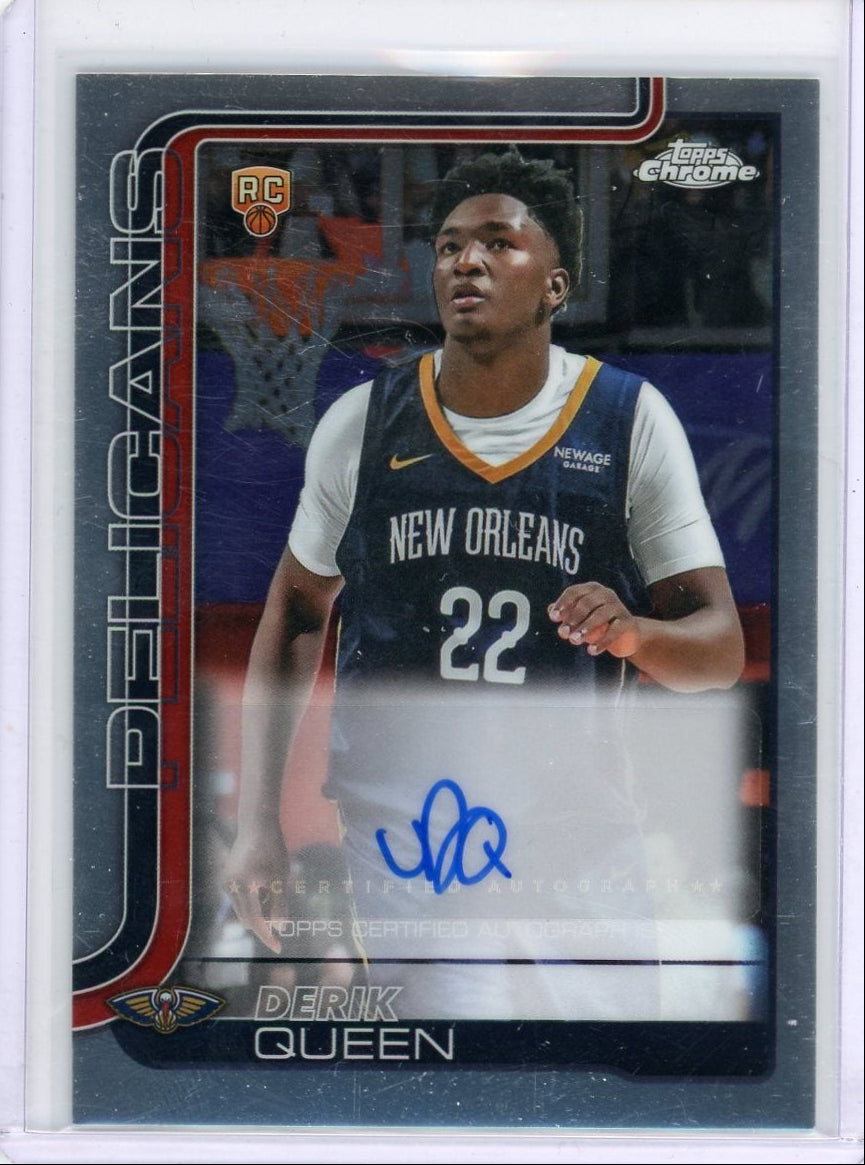 Derik Queen 2025 Topps Chrome Basketball Rookie Autograph