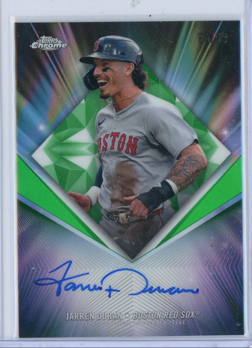 Jarren Duran 2026 Topps Chrome 75th Diamond Autograph #'d 95/99