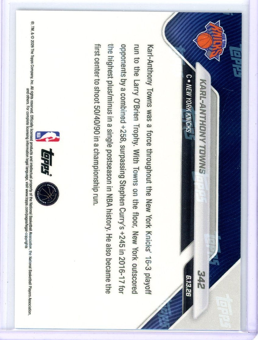Karl-Anthony Towns 2026 Topps Now Finals #342
