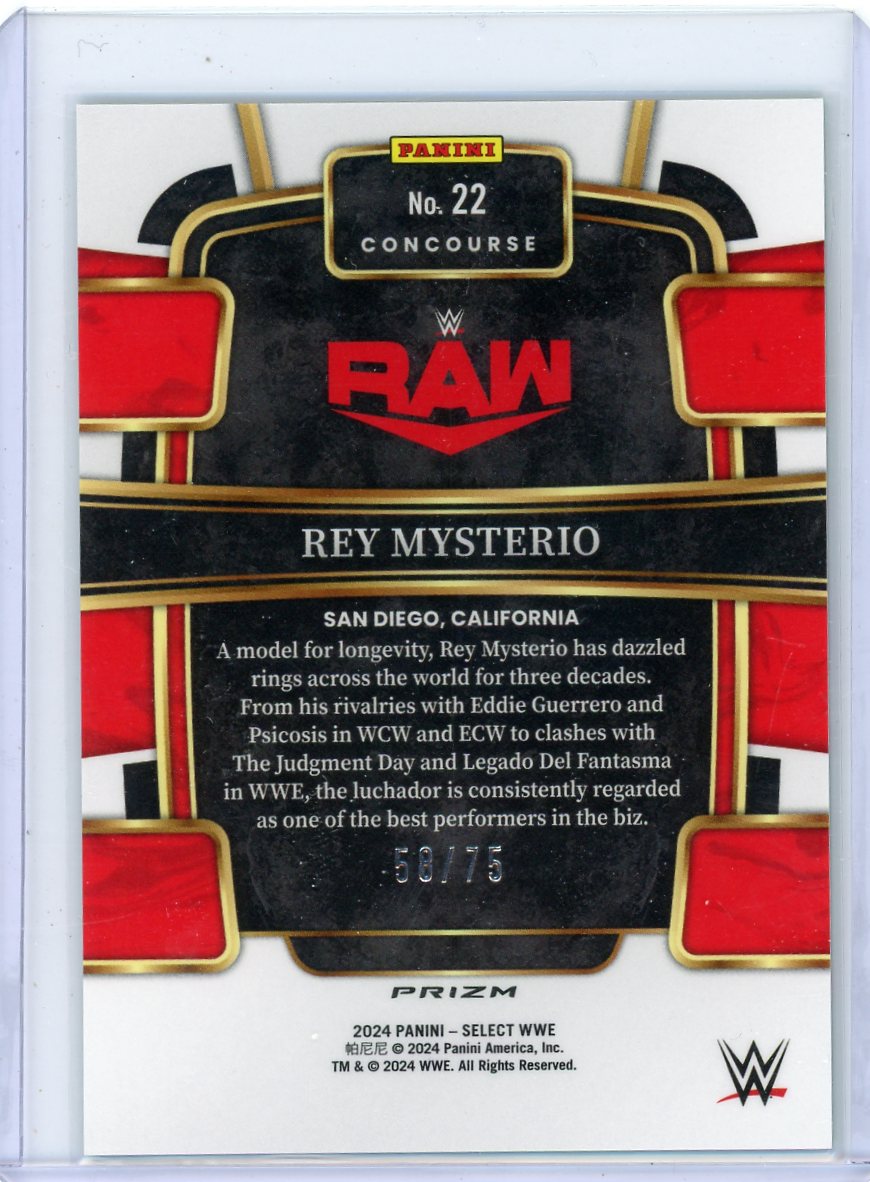 Rey Mysterio 2024 Panini Select Concourse Neon Green Prizm #'d 58/75