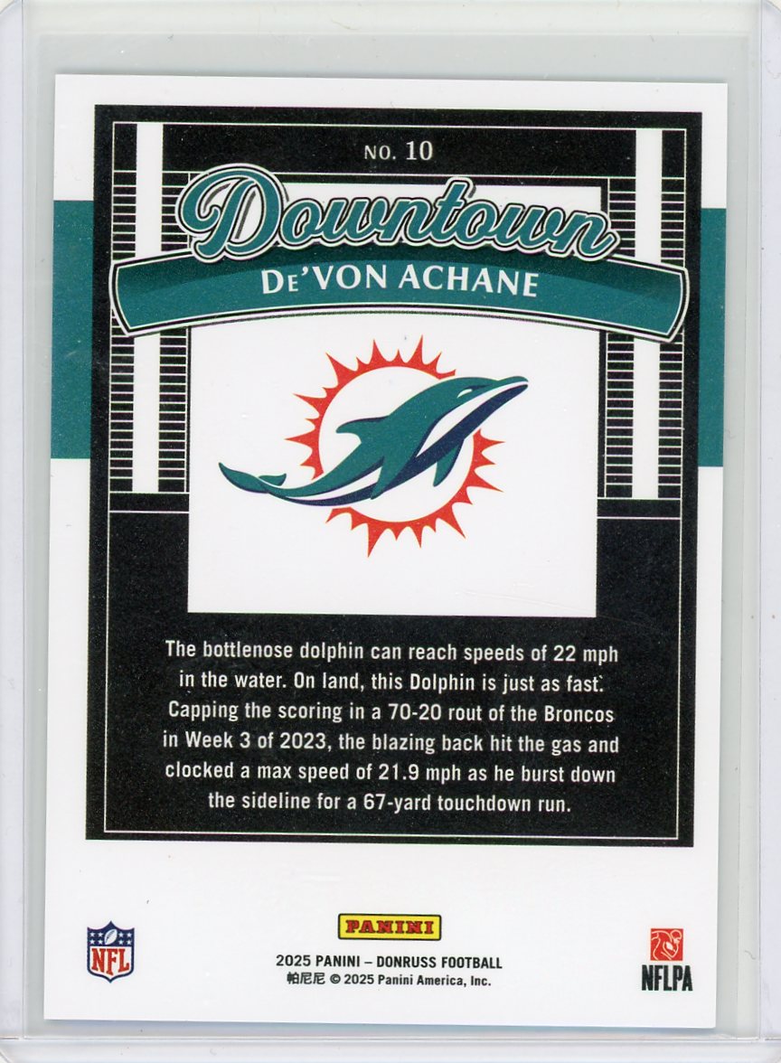 De'Von Achane 2025 Panini Donruss Football Downtown SSP