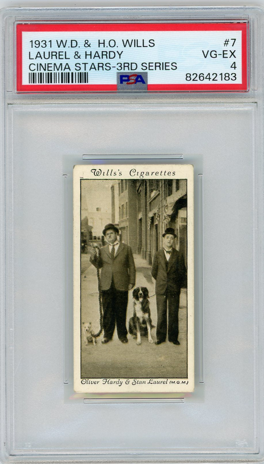 Laurel & Hardy 1931 W.D. & H.O. Willis Cinema Stars - 3rd Series #7 PSA 4