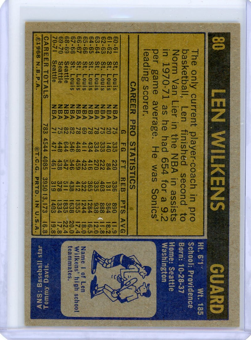 Len Wilkens 1971-72 Topps 