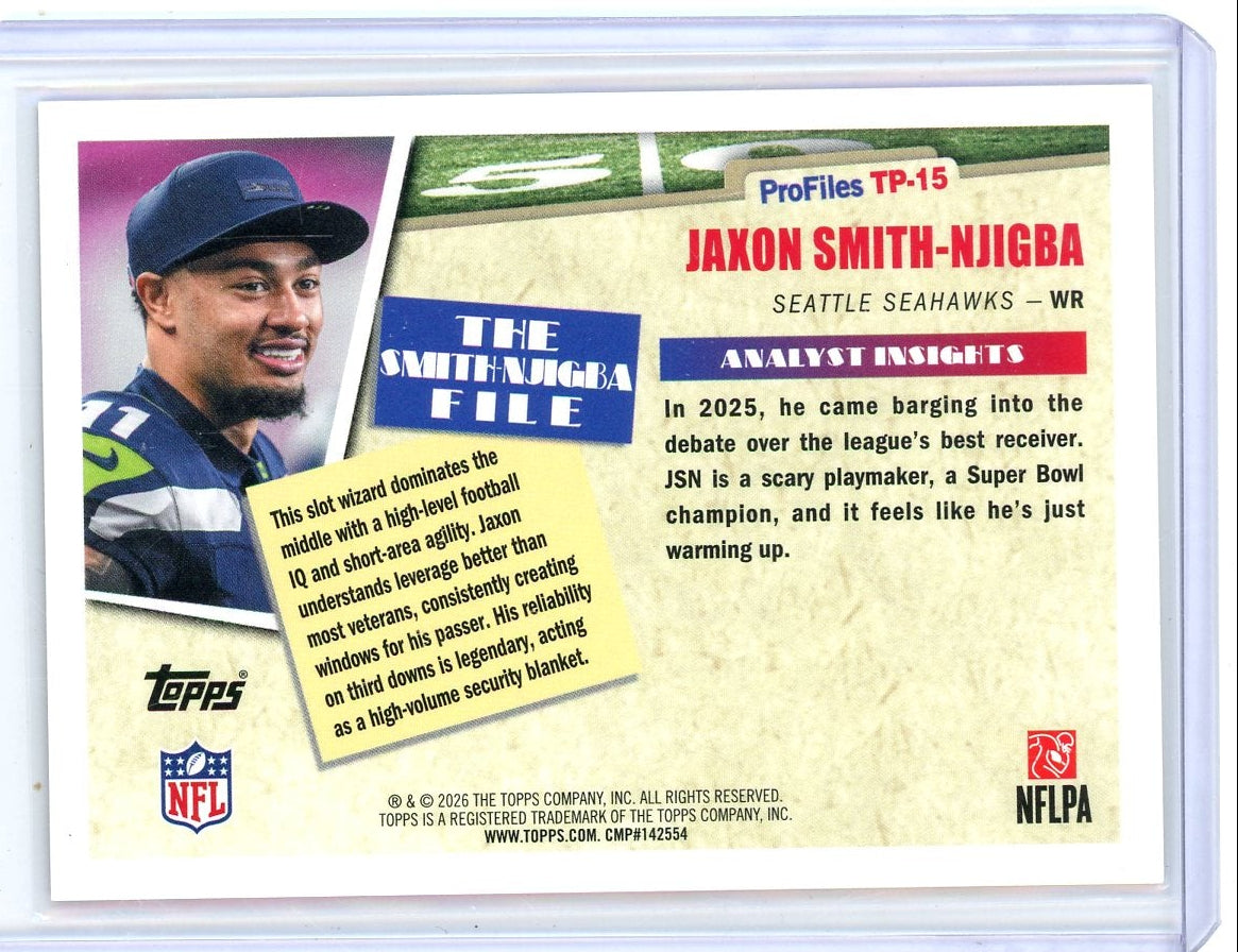 Jaxson Smith-Njigba 2026 Topps Flagship Profiles Orange #'d 17/25