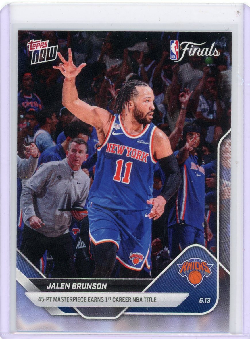 Jalen Brunson 2026 Topps Now 45-PT Masterpiece Earns 1st career NBA Title #340
