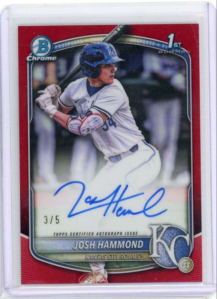 Josh Hammond 2025 Bowman Chrome Red Autograph #'d 3/5