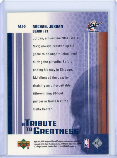 Michael Jordan 2003-04 Upper Deck MVP A Tribute to Greatness Platinum #'d 49/50