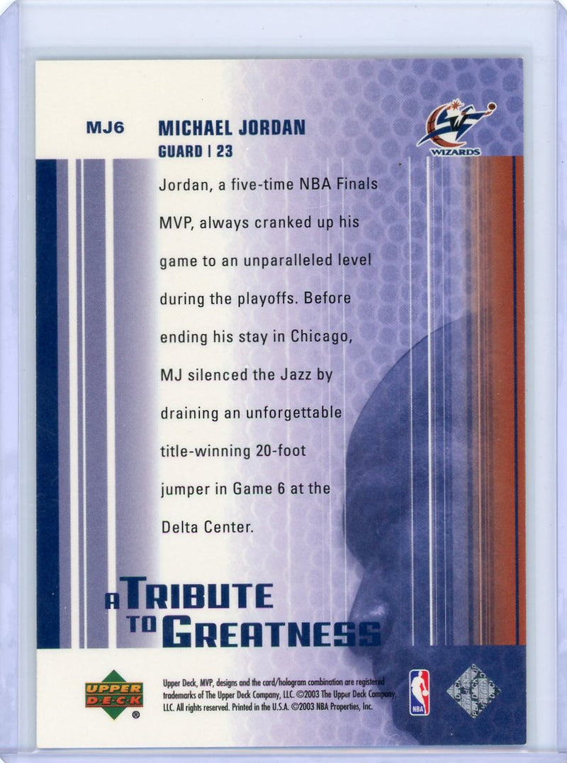 Michael Jordan 2003-04 Upper Deck MVP A Tribute to Greatness Platinum 