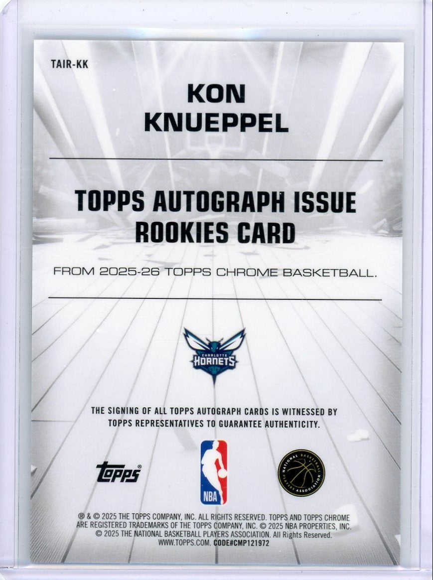 Kon Knueppel 2025 Topps Chrome Basketball Topps Autograph Issue Rookie