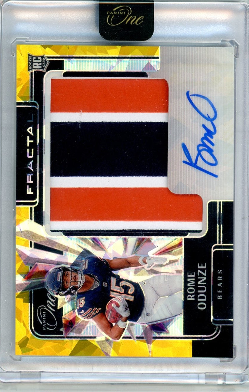 Rome Odunze 2024 Panini One Fractal RPA Gold /25 FOTL RC