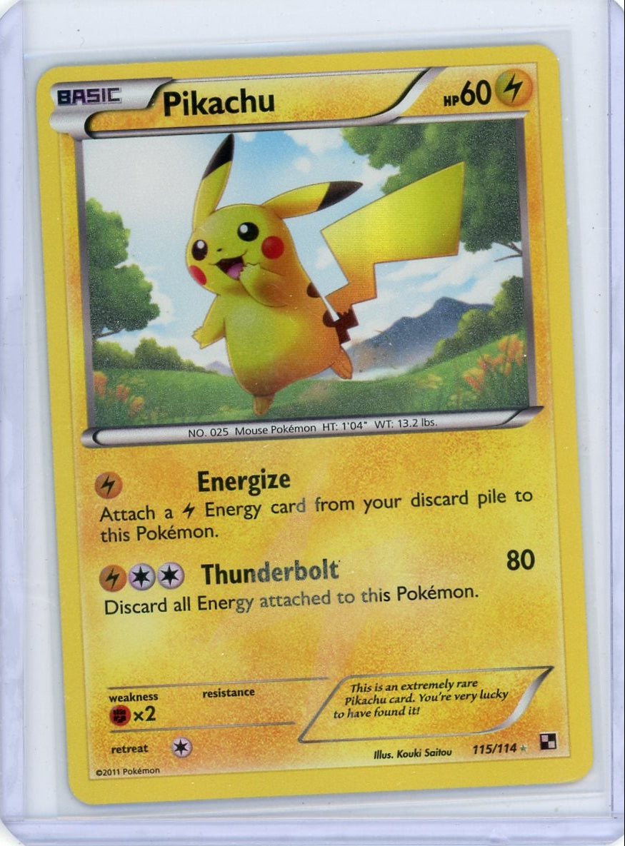 Pikachu Pokemon Black & White Secret Rare Holo 115/114