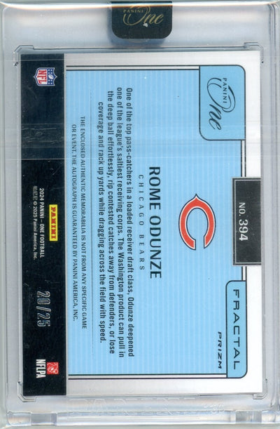 Rome Odunze 2024 Panini One Fractal RPA Gold /25 FOTL RC