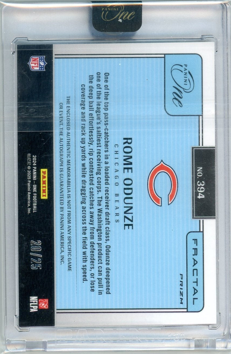 Rome Odunze 2024 Panini One Fractal RPA Gold /25 FOTL RC
