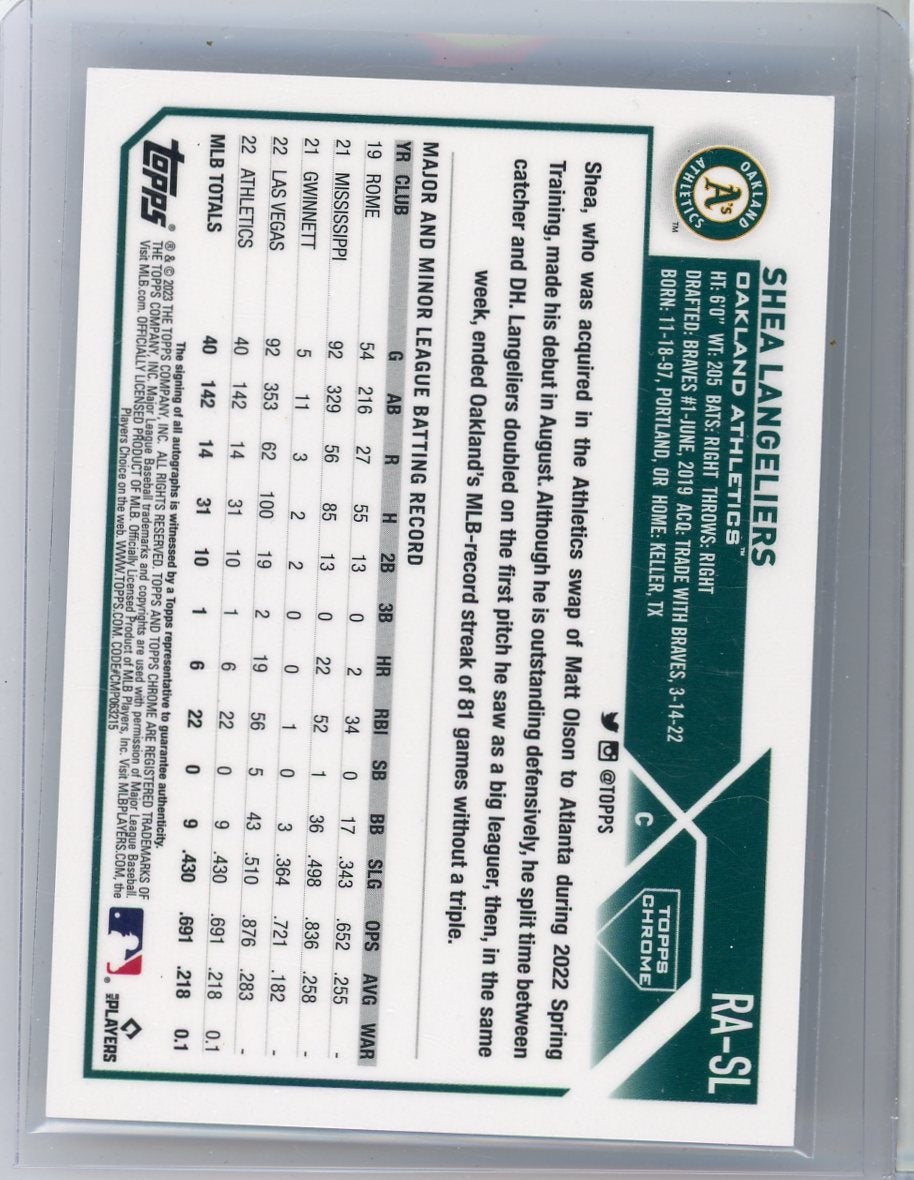 Shea Langeliers 2023 Topps Chrome Auto RC