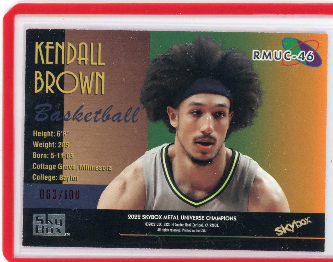 Kendall Brown 2022 SkyBx Metal Universe PMG red #'d 063/100