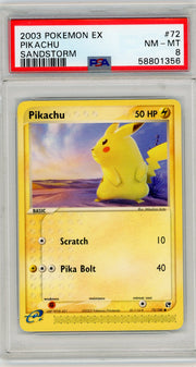 Pikachu Pokémon EX Sandstorm Non Holo #72/100 PSA 8