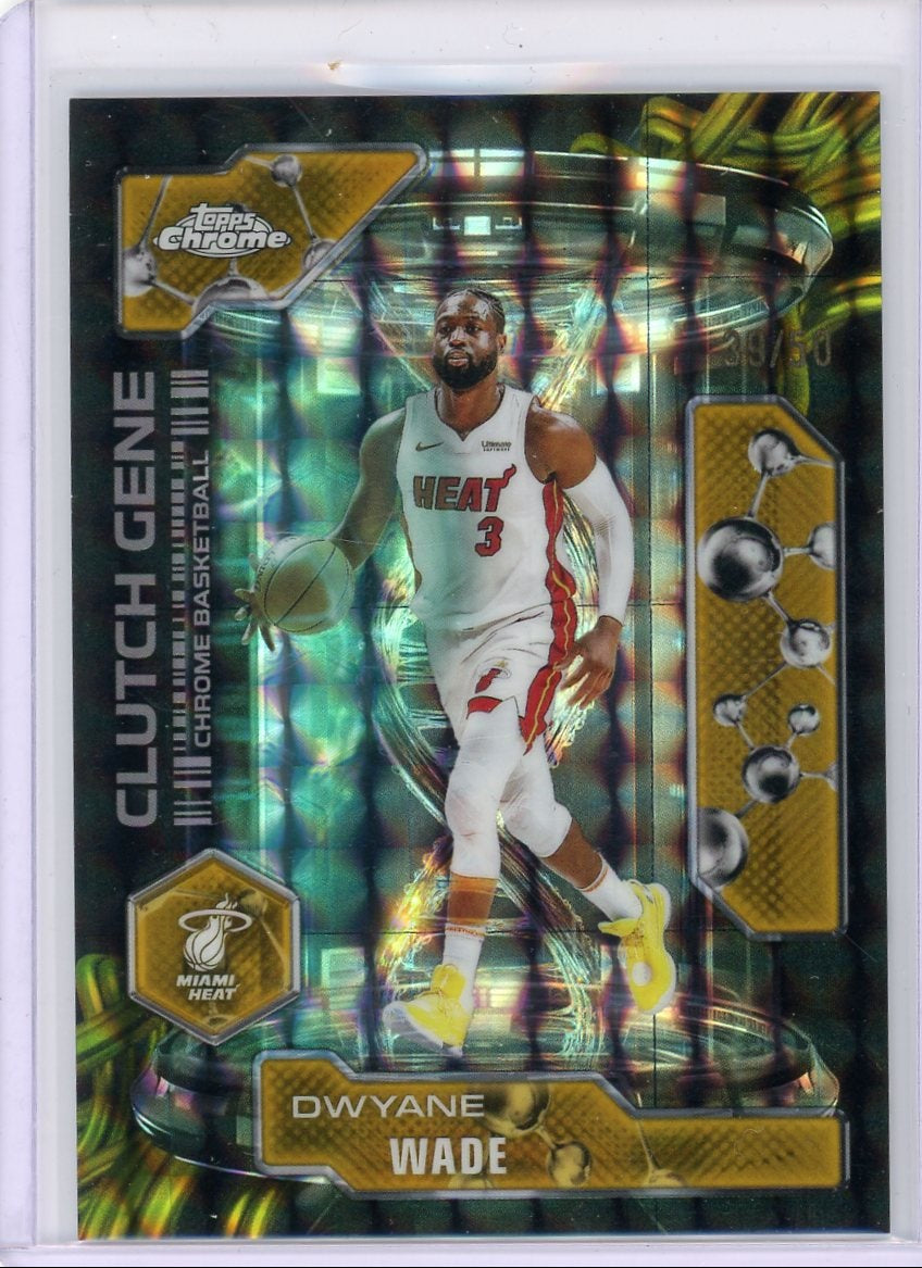 Dwyane Wade 2025 Topps Chrome Basketball Clutch Gene Gold Geometric Refractor #'d 39/50