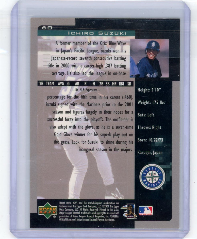 Ichiro Suzuki 2001 Upper Deck MVP rookie card