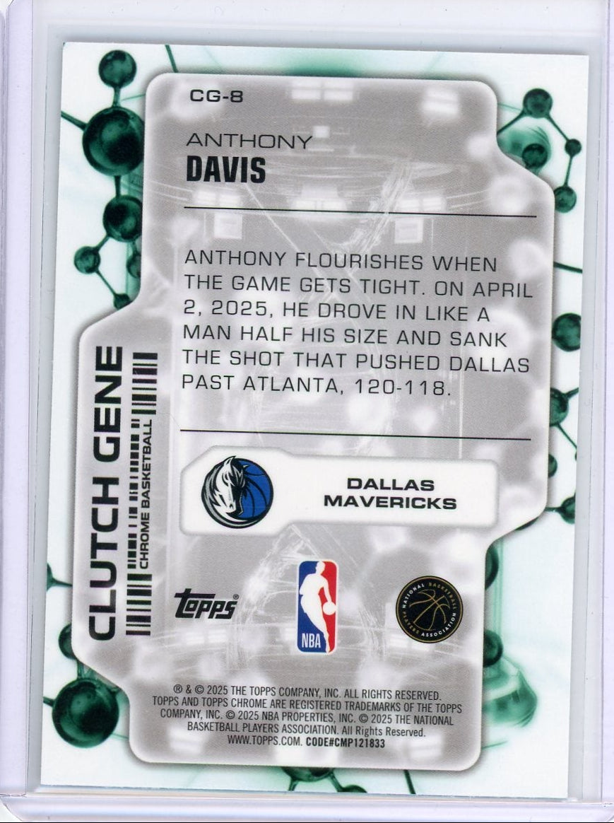 Anthony Davis 2025 Topps Chrome Basketball Clutch Gene Purple Geometric Refractor #'d 71/75