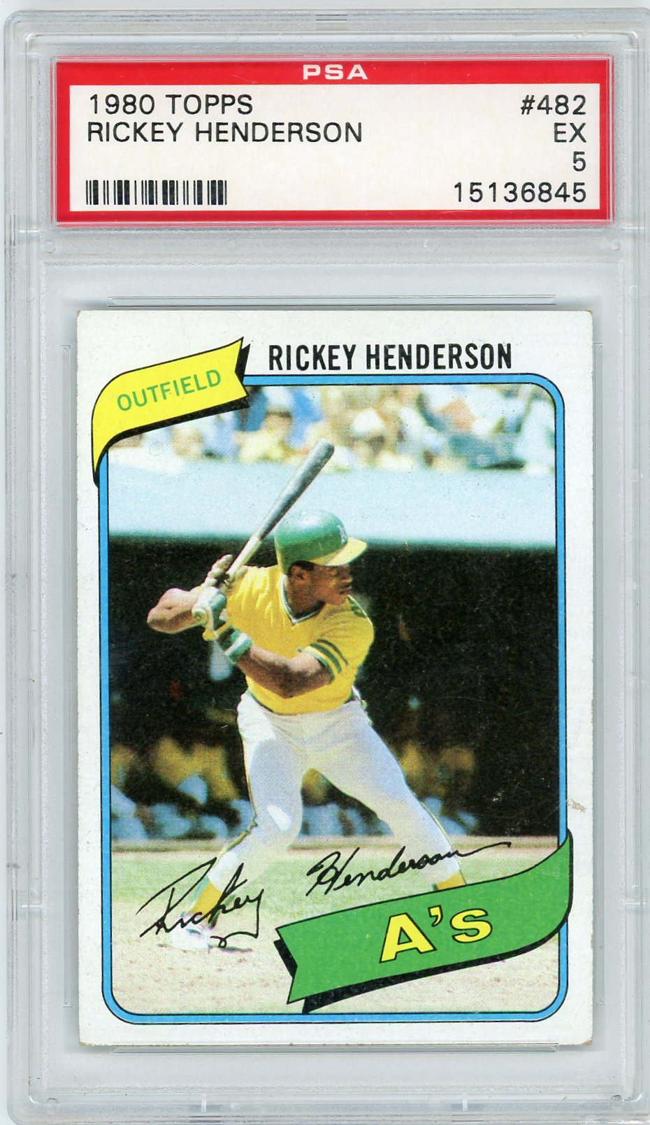 Rickey Henderson 1980 Topps PSA 5