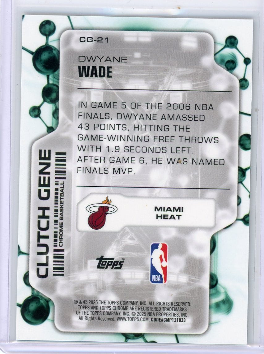 Dwyane Wade 2025 Topps Chrome Basketball Clutch Gene Gold Geometric Refractor #'d 39/50