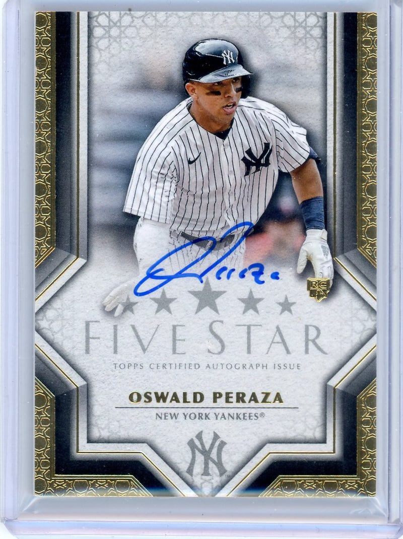 Oswald Peraza 2023 Topps Five Star autograph rookie card