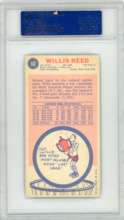 Willis Reed 1969 Topps #60 PSA 3