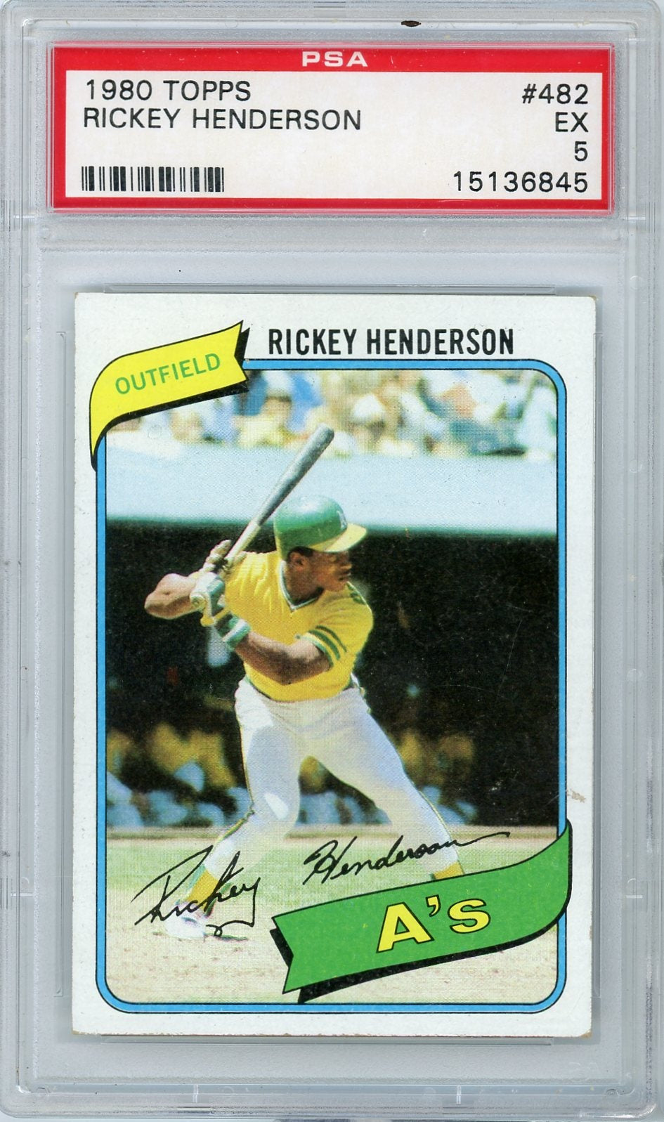 Rickey Henderson 1980 Topps Rookie #482 PSA 5
