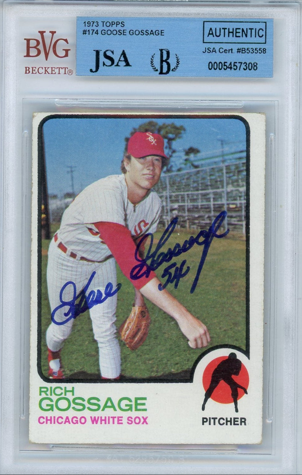 Goose Gossage 1973 Topps IP Autograph BVG/JSA Authentic
