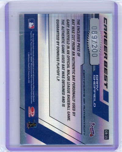 Gary Sheffield 2004 Donruss Elite Career Best bat relic green #'d 089/200