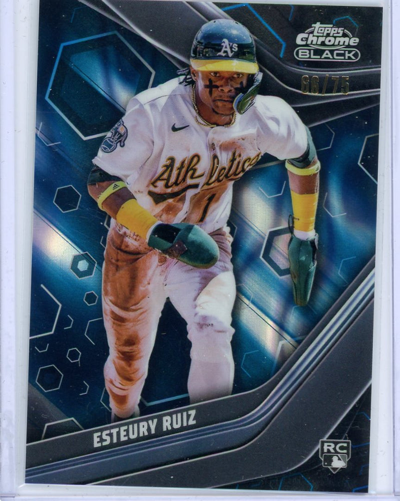 Esteury Ruiz 2023 Topps Chrome Black blue lava refractor rookie card 