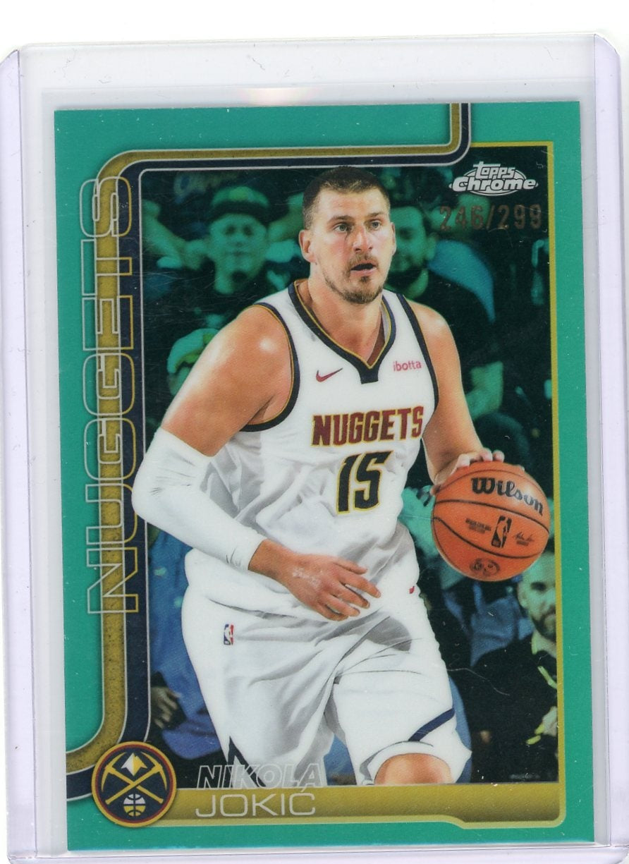 Nikola Jokic 2025 Topps Chrome Aqua Refractor #'d 246/299