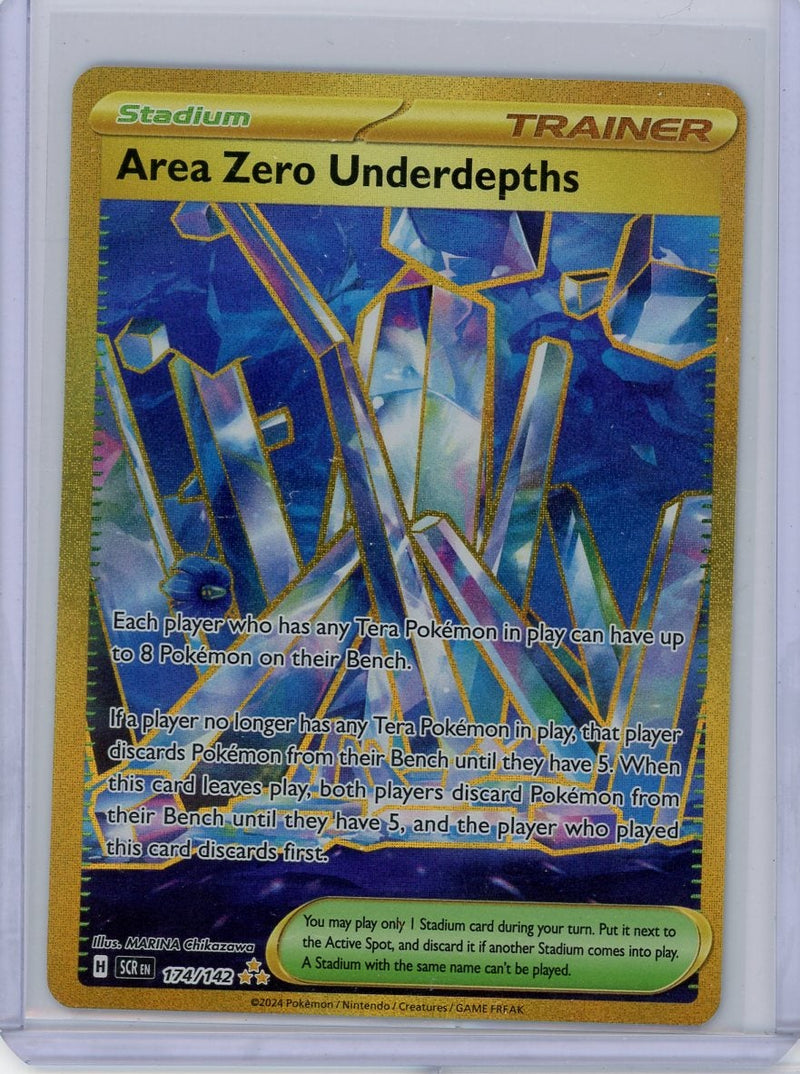 Area Zero Underdepths Pokemon Stellar Crown Trainer Stadium Gold 174/142