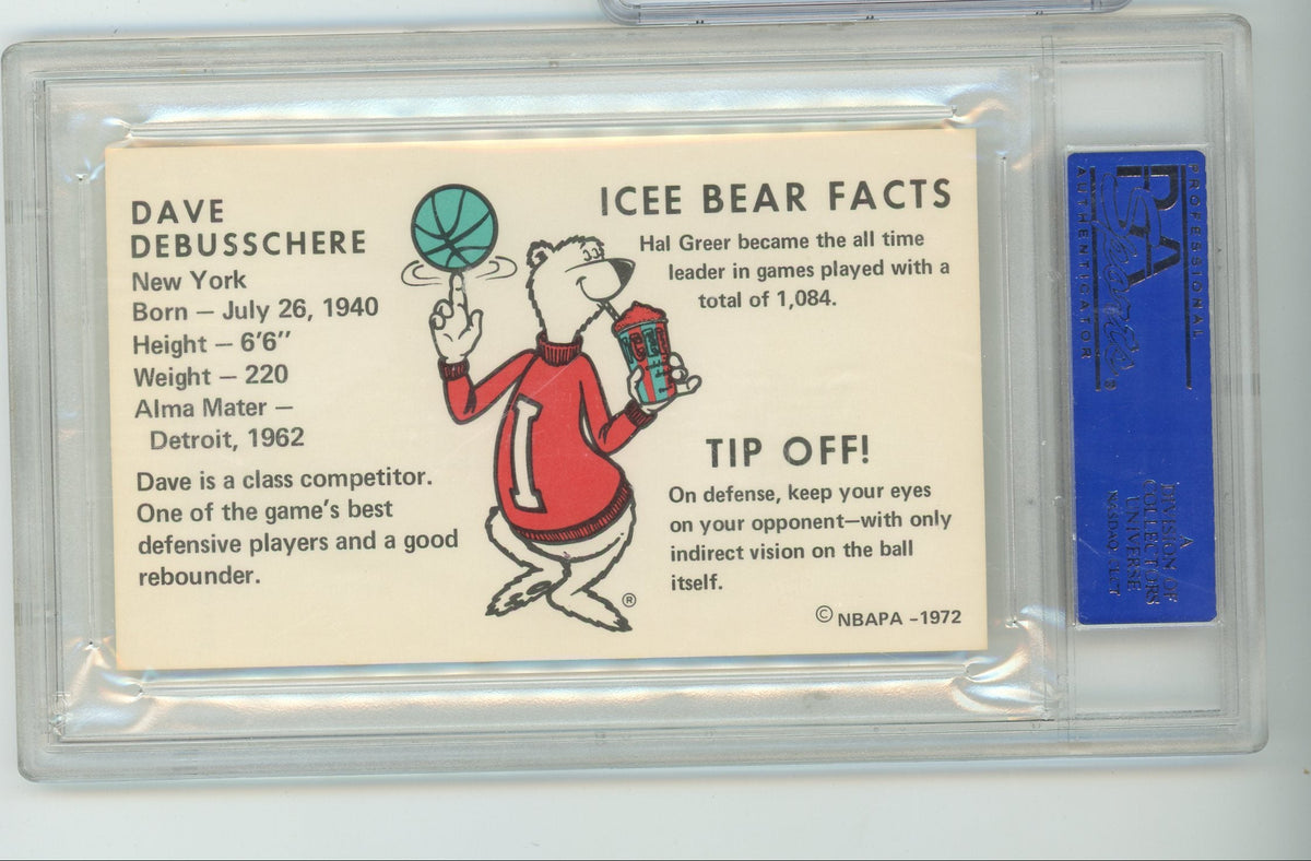 Dave DeBusschere 1972 Icee Bear PSA 10