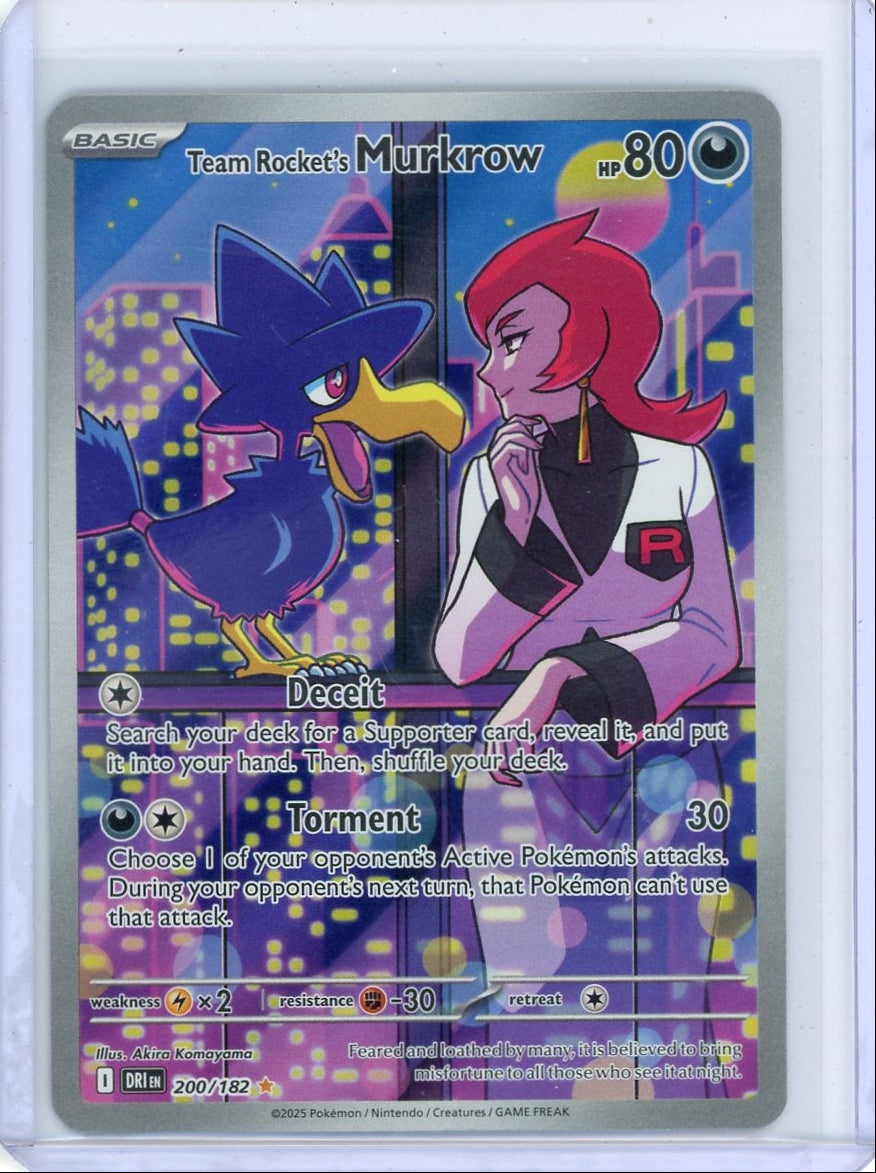 Team Rocket's Murkrow Pokémon Destined Rivals Illustration Rare #200/182