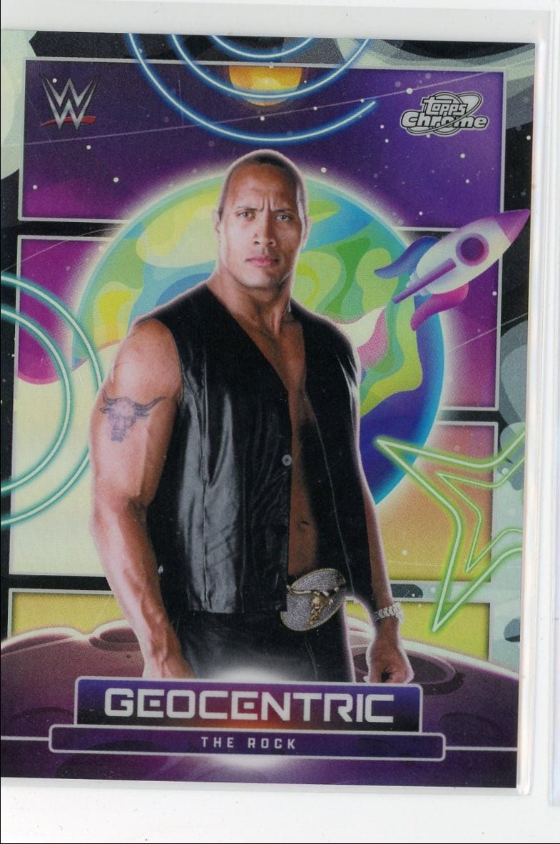 The Rock 2026 Topps WWE Cosmic Chrome Geocentric #GC-10
