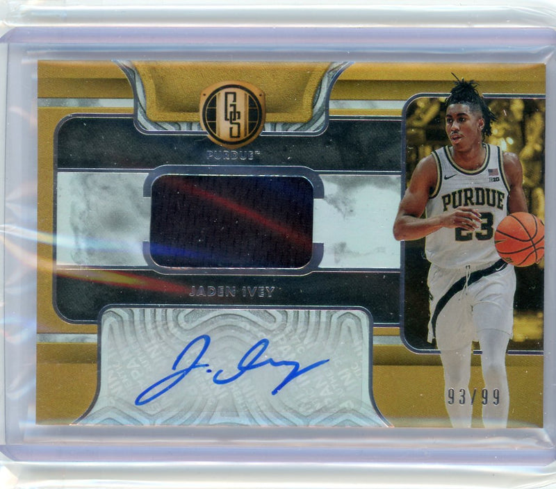 Jaden Ivey 2022 Panini Chronicles Gold Standard Draft Picks autograph relic 