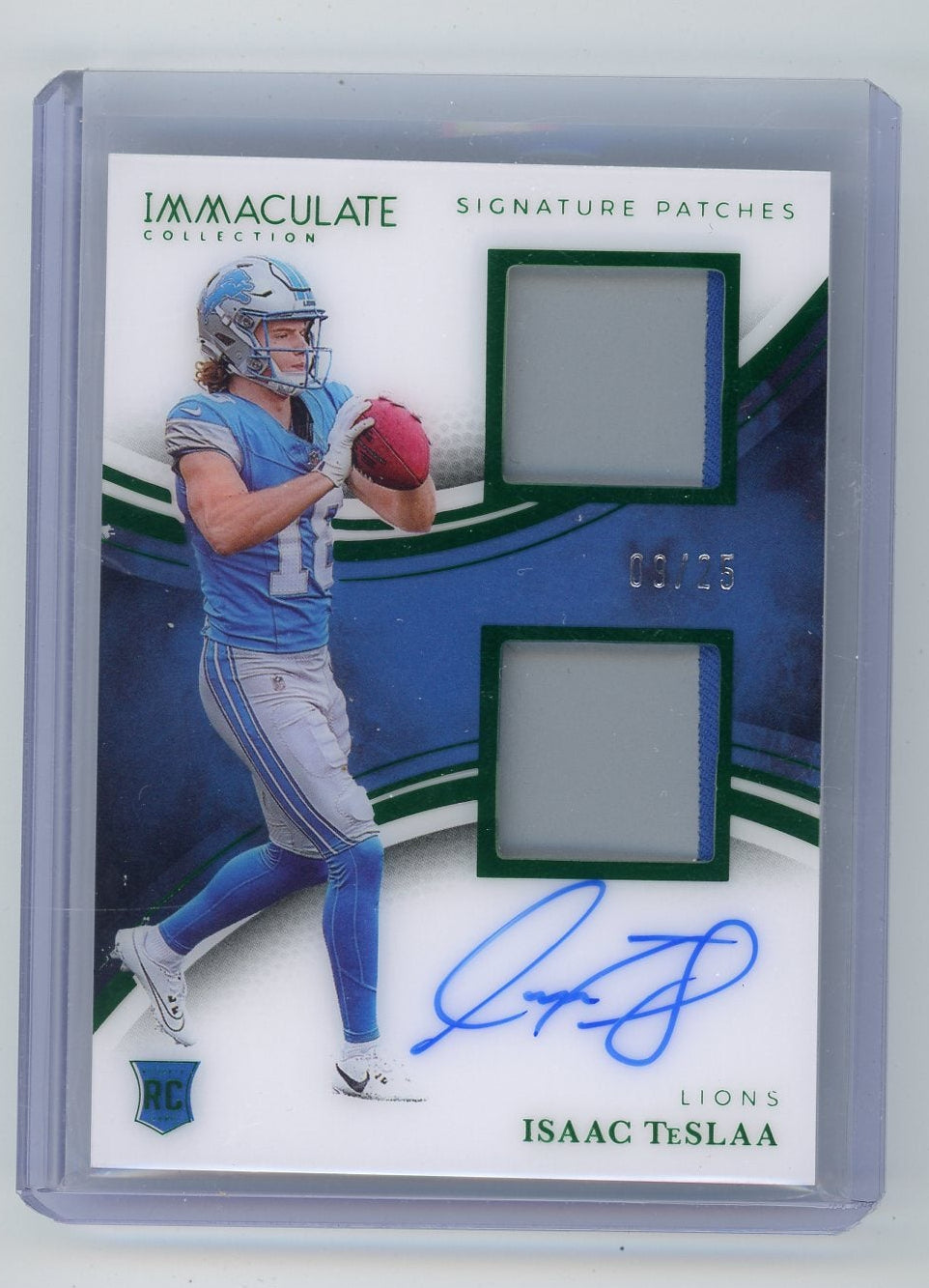 Isaac TeSlaa 2025 Panini Immaculate Signature Patches RPA #'d 09/25