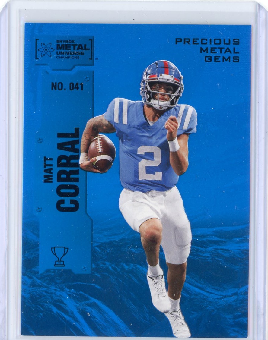 Matt Coral 2022 SkyBx Metal Universe Champions Precious Metal Gems blue #'d 01/50