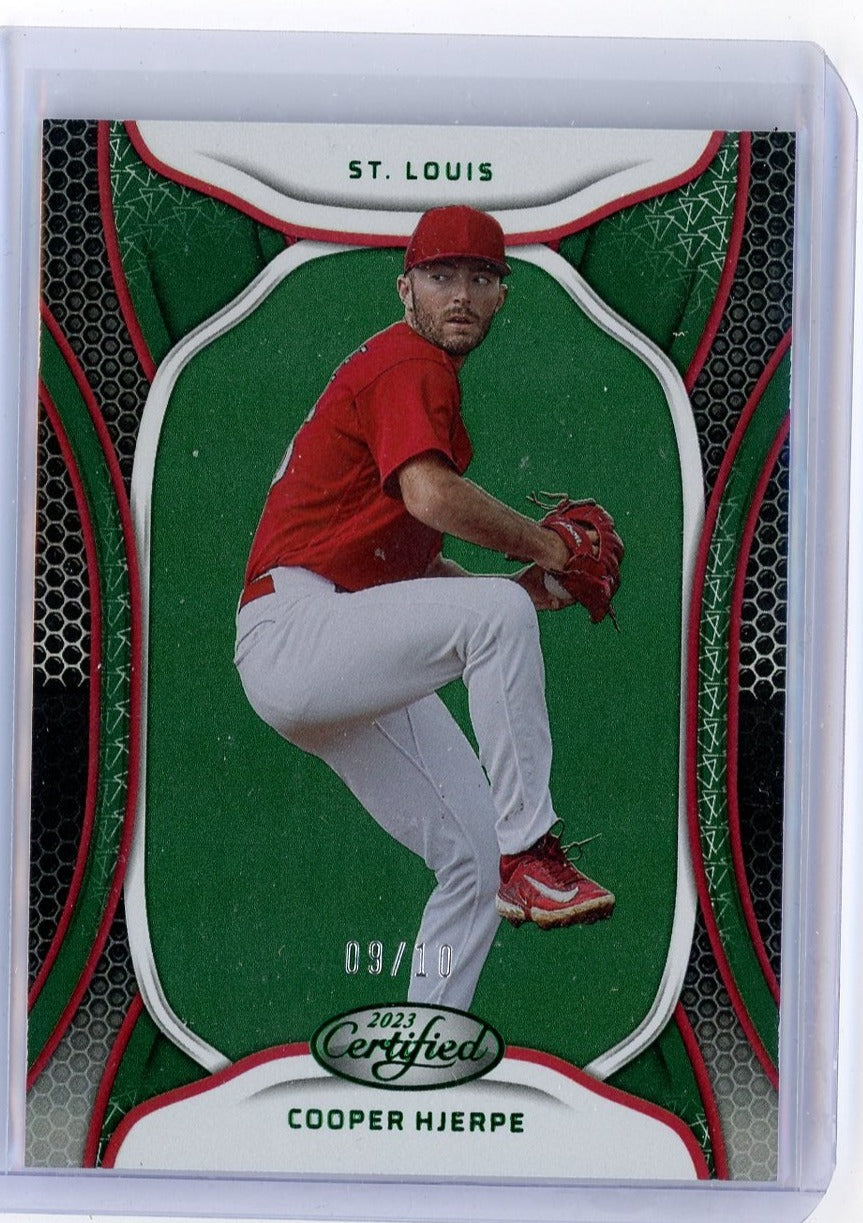 Cooper Hjerpe 2023 Panini Chronicles Certified green #'d 09/10